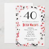 Glitter Casino Las Vegas Birthday Invitation Kaart (Voorkant / Achterkant)