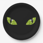 Glitter Cat Eyes Halloween Papieren Bordje (Voorkant)