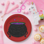 Glitter Cauldron Halloween Papieren Bordje (Feest)