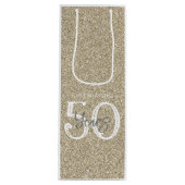 Glitter Celebrating 50 jaar verjaardag Wijn Cadeautas (Voorkant)