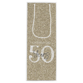 Glitter Celebrating 50 jaar verjaardag Wijn Cadeautas