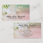 *~* Glitter Celestial Floral Turquoise Waterverf Visitekaartje (Voorkant / Achterkant)