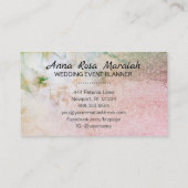 *~* Glitter Celestial Floral Turquoise Waterverf Visitekaartje (Achterkant)