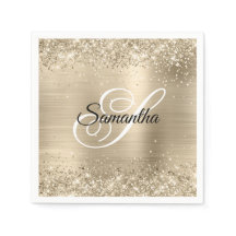 Glitter Champagne Folie Fancy Monogram