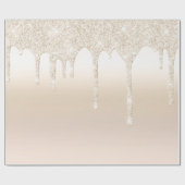 Glitter Champagne Gold uitbaden Cadeaupapier (Vlak)