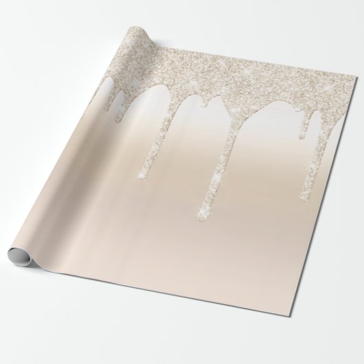 Glitter Champagne Gold uitbaden Cadeaupapier (Uitgerold)
