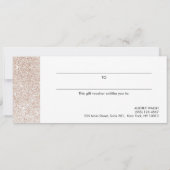 Glitter Champagne roze Black Gift Certificate Kaart (Achterkant)