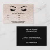Glitter champagne roze Browbar Eyelash Luxe Visitekaartje (Voorkant / Achterkant)