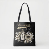 Glitter Cheerleader (goud, zwart en wit) Tote Bag (Voorkant)