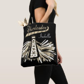 Glitter Cheerleader (goud, zwart en wit) Tote Bag (Dichtbij)