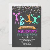 Glitter cheerleader party-uitnodiging kaart (Voorkant)