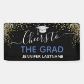 Glitter Cheers to Afstudeerder Party Banner (Horizontaal)