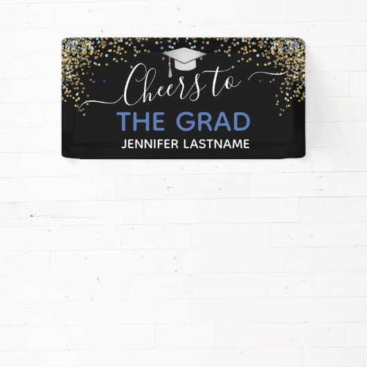 Glitter Cheers to Afstudeerder Party Banner (Insitu)