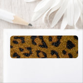 Glitter Cheetah-afdrukken voor Gold en Black Girly Etiket (Insitu)