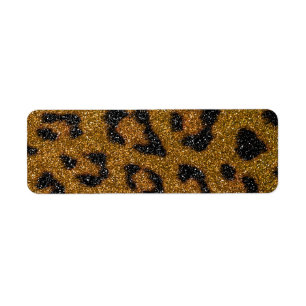 Glitter Cheetah-afdrukken voor Gold en Black Girly Etiket