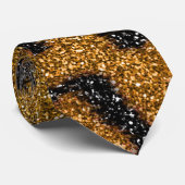 Glitter Cheetah-afdrukken voor Gold en Black Girly Stropdas (Opgerold)