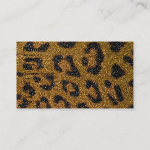 Glitter Cheetah-afdrukken voor Gold en Black Girly Visitekaartje