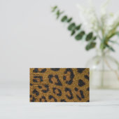 Glitter Cheetah-afdrukken voor Gold en Black Girly Visitekaartje (Staand voorkant)