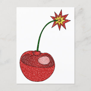 Glitter Cherry Bomb Briefkaart