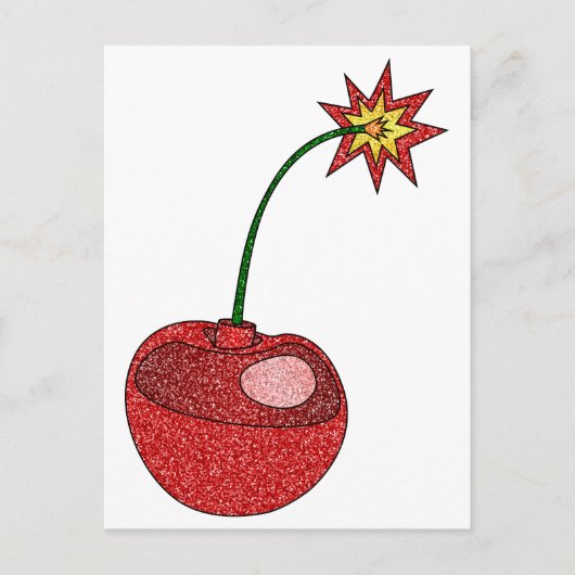 Glitter Cherry Bomb Briefkaart (Voorkant)