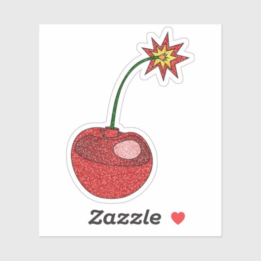 Glitter Cherry Bomb Custom-Cut Vinyl Stickers (Vel)