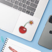 Glitter Cherry Bomb Custom-Cut Vinyl Stickers (Laptop met iPhone)