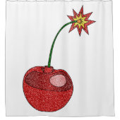 Glitter Cherry Bomb Douchegordijn (Voorkant)