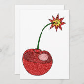 Glitter Cherry Bomb Feestdagenkaart (Voorkant / Achterkant)