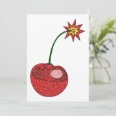 Glitter Cherry Bomb Feestdagenkaart (Staand voorkant)