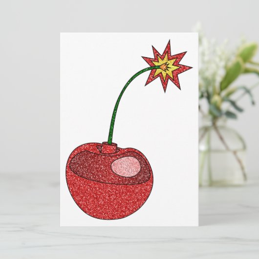 Glitter Cherry Bomb Kaart (Staand voorkant)