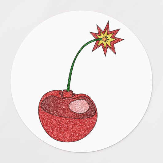 Glitter Cherry Bomb Labels (Design 1)