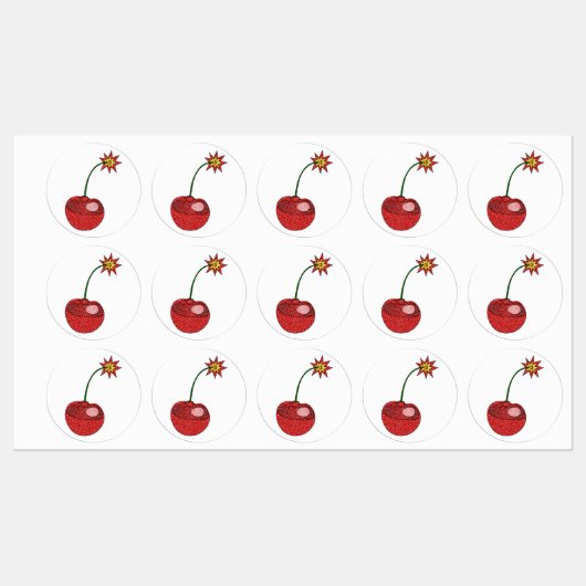 Glitter Cherry Bomb Labels (Vel)