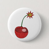 Glitter Cherry Bomb Ronde Button 5,7 Cm (Voorkant)
