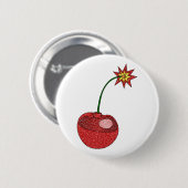 Glitter Cherry Bomb Ronde Button 5,7 Cm (Voorkant /achterkant)