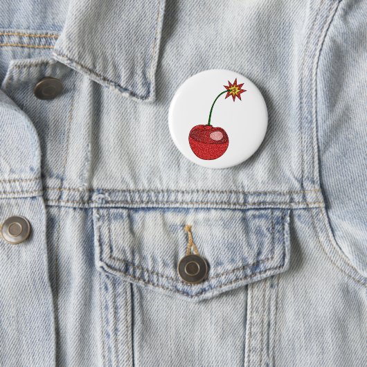 Glitter Cherry Bomb Ronde Button 5,7 Cm (In situ)