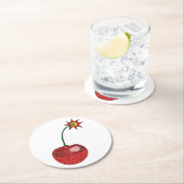 Glitter Cherry Bomb Ronde Kartonnen Onderzetter (Insitu)