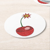 Glitter Cherry Bomb Ronde Kartonnen Onderzetter (Gebogen)