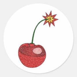 Glitter Cherry Bomb Ronde Sticker