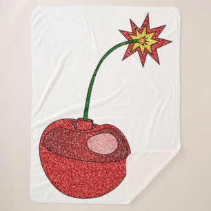 Glitter Cherry Bomb Sherpa Deken