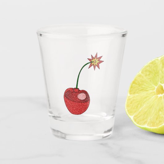 Glitter Cherry Bomb Shot Glas (Voorkant)