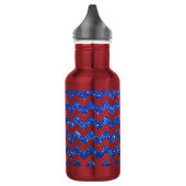 Glitter Chevron Blauw Waterfles (Links)