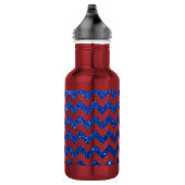 Glitter Chevron Blauw Waterfles (Rechts)