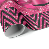 Glitter Chevron Bling Diamond Bow | fuchsia Cadeaupapier (Rol Hoek)