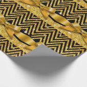 Glitter Chevron Bling Diamond Bow | goud Cadeaupapier (Hoek)