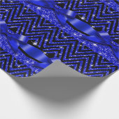 Glitter Chevron Bling Diamond Bow | saffier Cadeaupapier (Hoek)