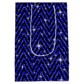 Glitter Chevron Bling Diamond Bow | saffier Medium Cadeauzakje (Achterkant)