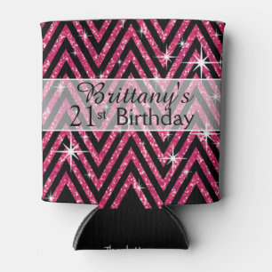 Glitter Chevron Bling   fuchsia Blikjeskoeler