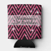 Glitter Chevron Bling | fuchsia Blikjeskoeler (Achterkant)