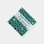 Glitter Chevron Bling Glam | blauwgroen Servet (Hoek)
