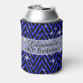 Glitter Chevron Bling | saffier Blikjeskoeler (Blikje Achterkant)